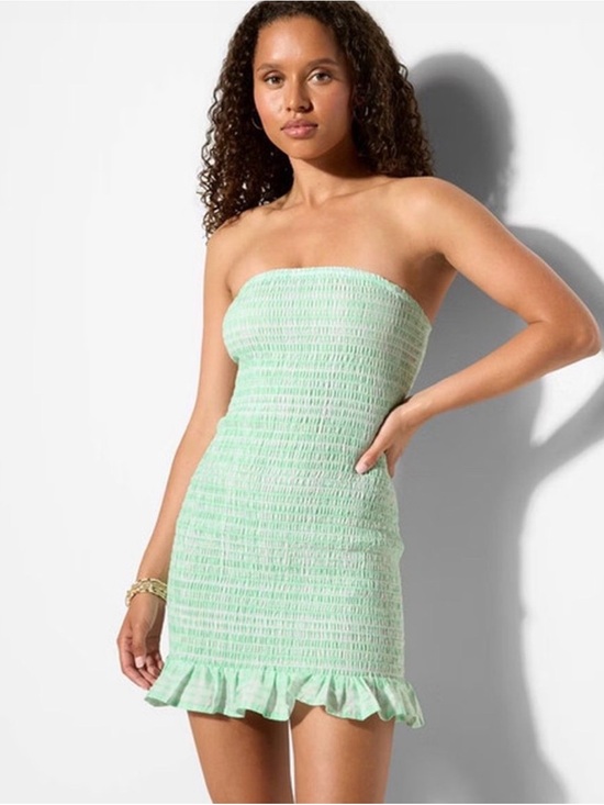 Target Dresses & Skirts - Wild and Fable NWT Strapless Smocked Ruffle-Hem Dress in Mint Green
